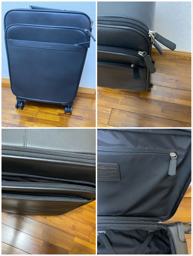 美品　COACH コーチ 2輪 黒キャリーケース　スーツケース