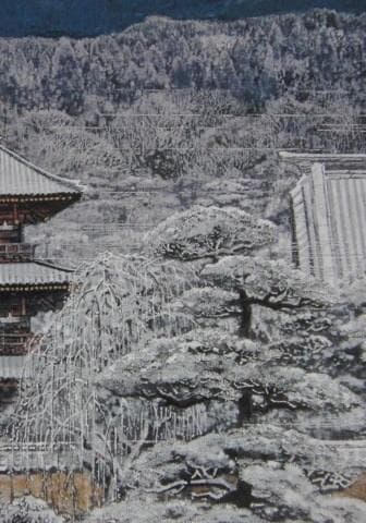 後藤純男、【春雪の大和】、希少な額装用画集より、新品額装付、状態良好