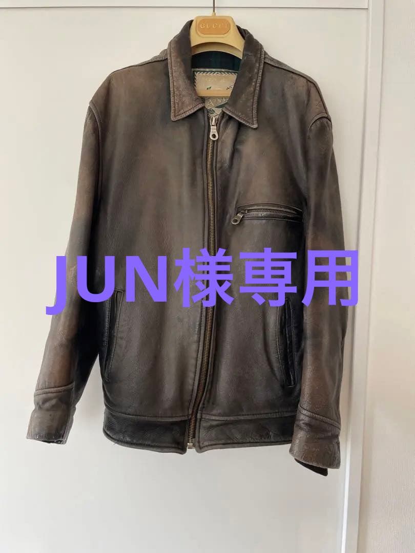 Gerald 購入UKレザー ヴィンテージシングルライダースジャケット