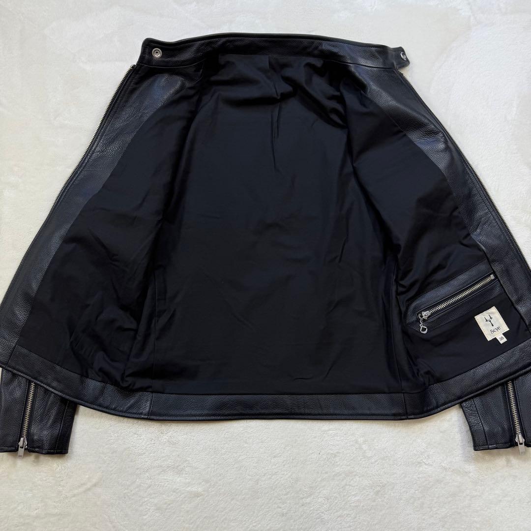 極美品 SCYE サイ 牛革 カウレザー シングルライダース ブラック 38 M