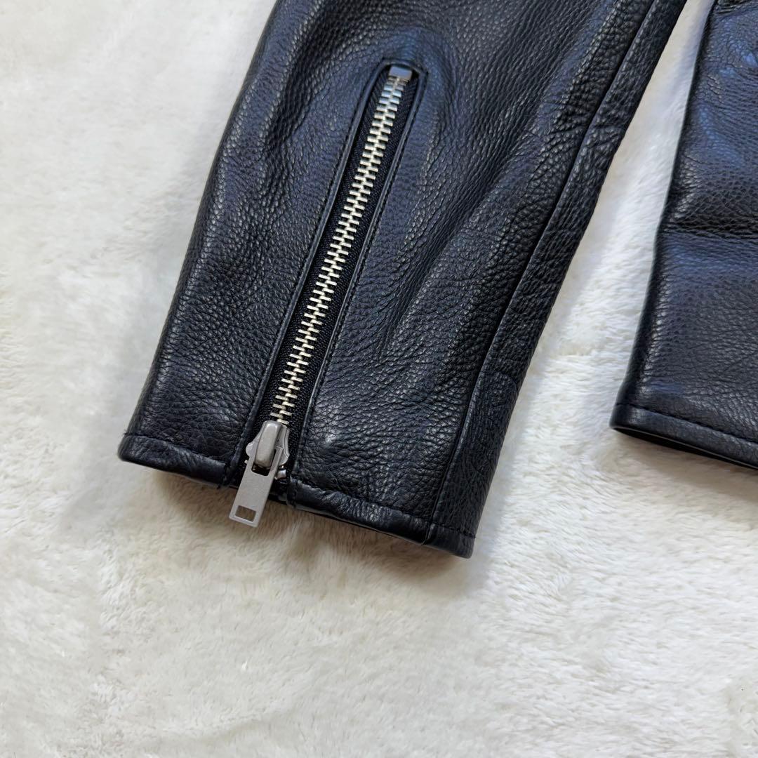 極美品 SCYE サイ 牛革 カウレザー シングルライダース ブラック 38 M