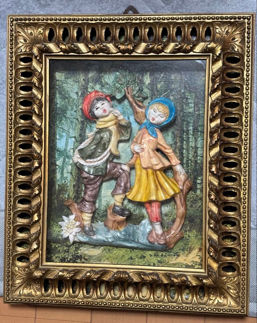 絵画　イタリア　アート　立体額