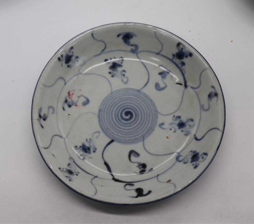 中国　清時代　染付大皿5点　アンティーク　送料込み0122