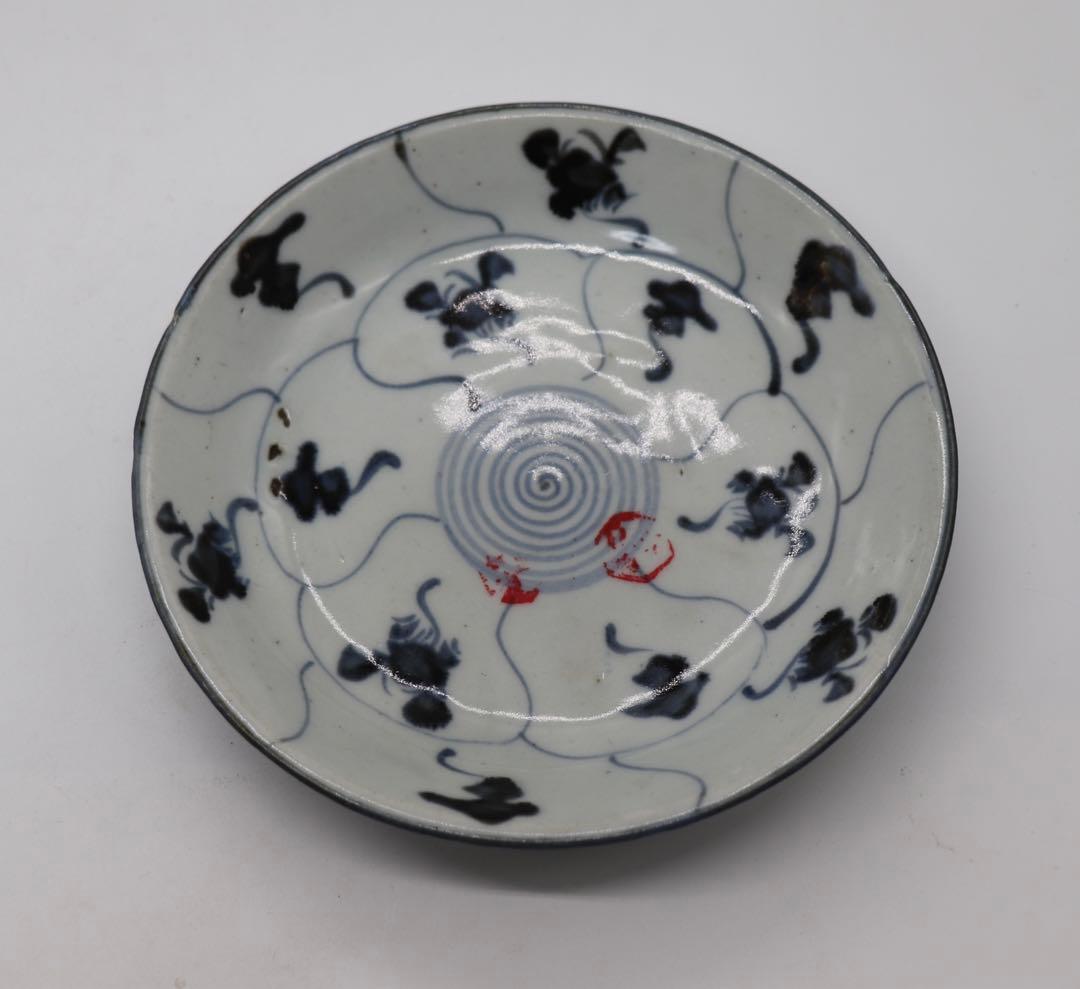 中国　清時代　染付大皿5点　アンティーク　送料込み0122