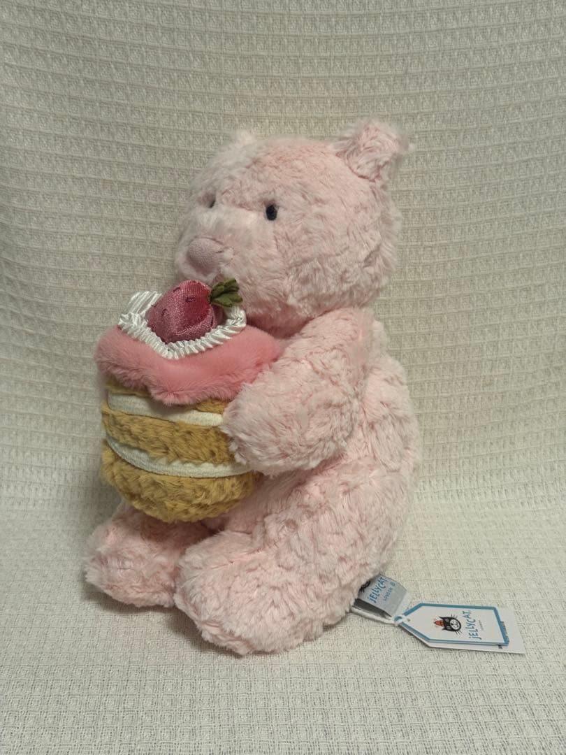 ジェリーキャット女の子向け かわいいピンクのケーキベアぬいぐるみ