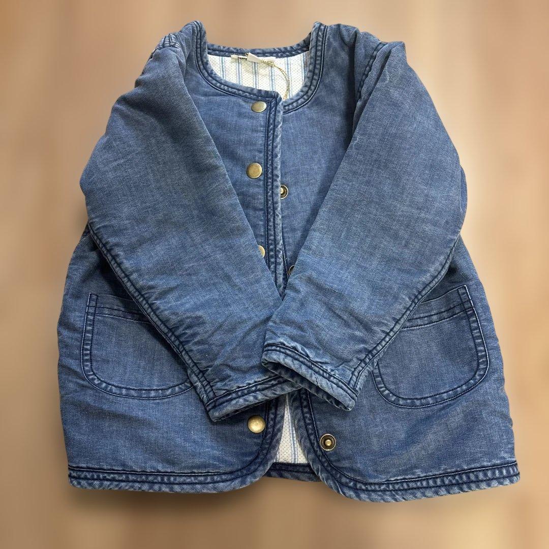 Bonjour diary 2Y デニムジャケット 花柄刺繍