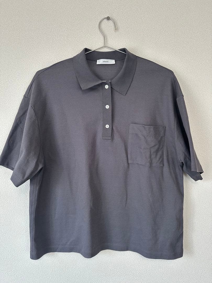 【美品】　ebure エブール　グレー 半袖ポロシャツ　サイズ38