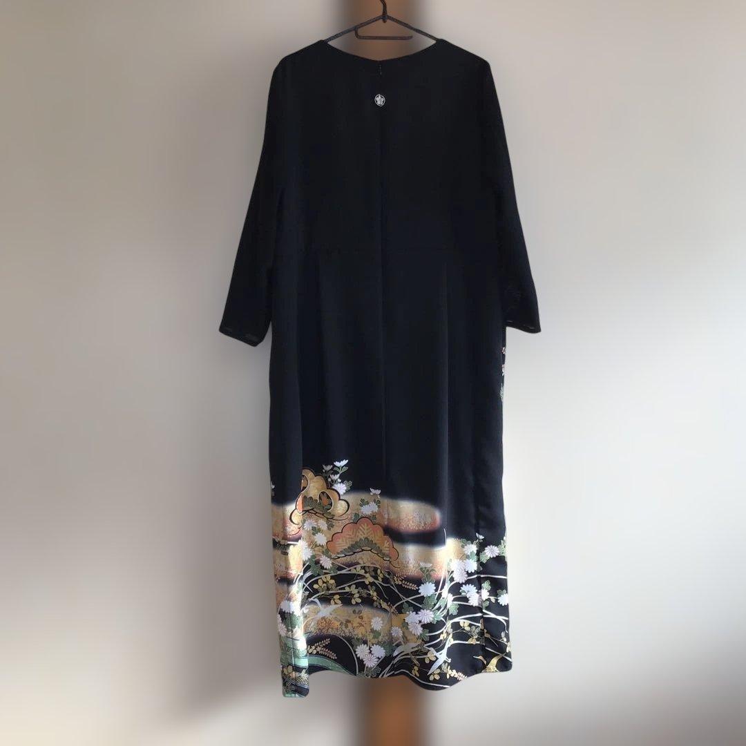 ［訳あり］　留袖ドレス、帯ベルト付き　金彩❣️ 着丈121