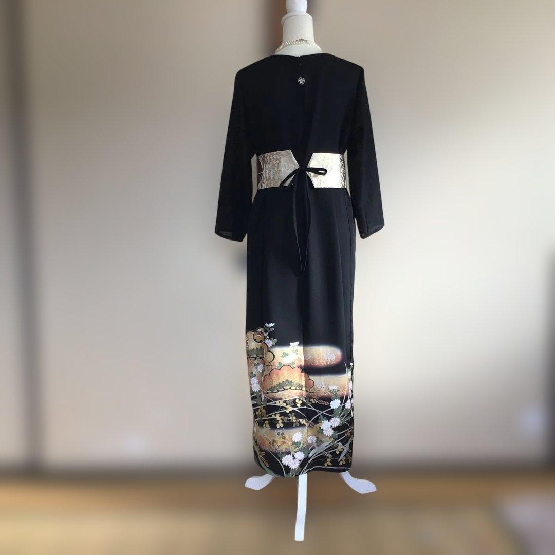 ［訳あり］　留袖ドレス、帯ベルト付き　金彩❣️ 着丈121