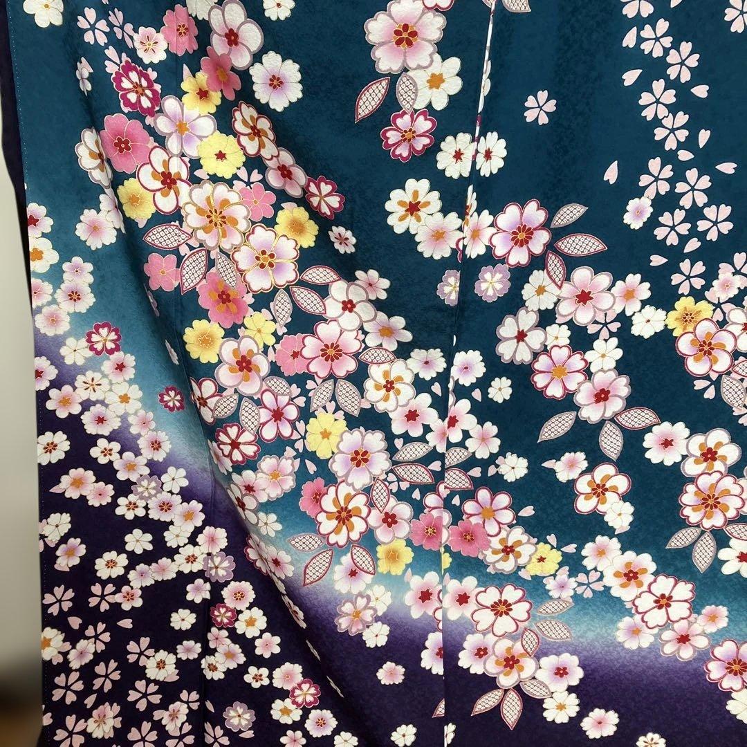 しおり　　桜の花模様振袖６点セット 金駒刺繍 トールサイズ ガード加工