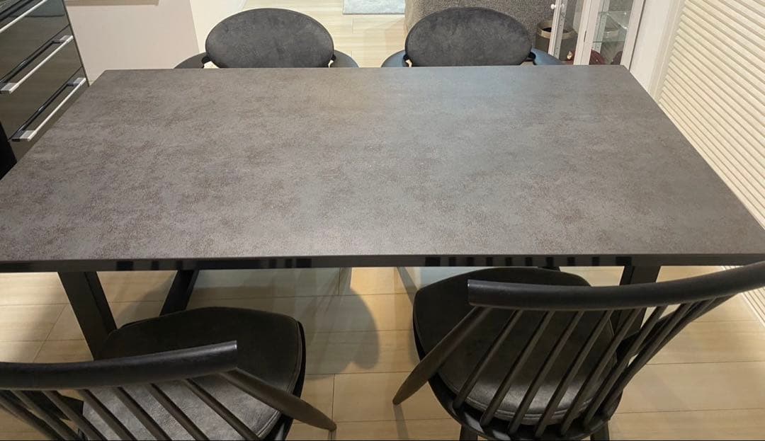 定価50万！！【最終値下げ】ダークグレー ダイニングテーブルと椅子4脚セット