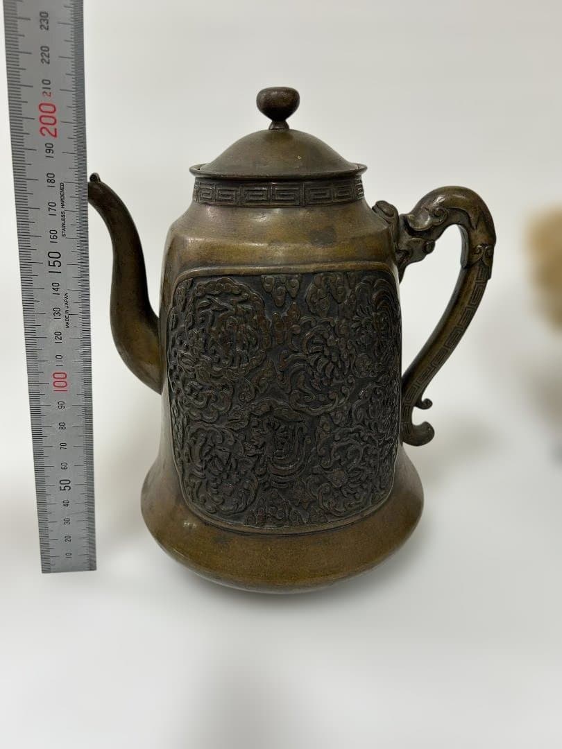希少品　銅製　ブロンズ　金属製水差し　茶道具　ポット　アンティーク