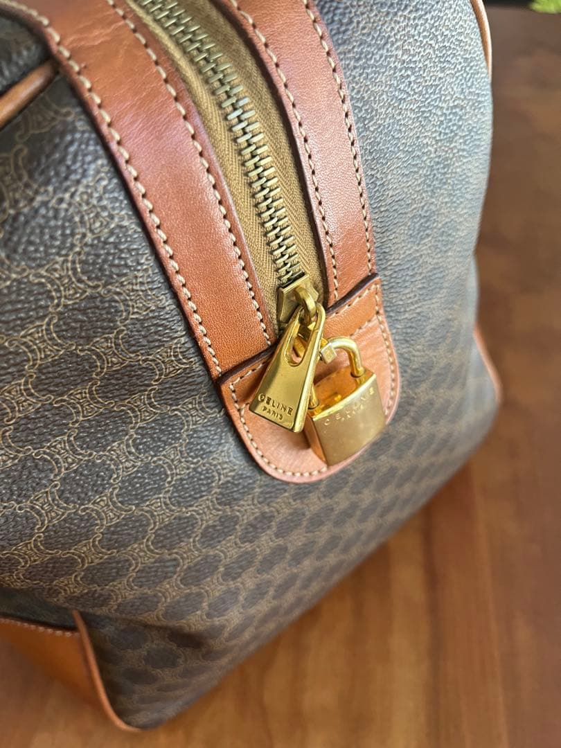 CELINE オールド セリーヌ マカダム ボストンバッグ ヴィンテージ