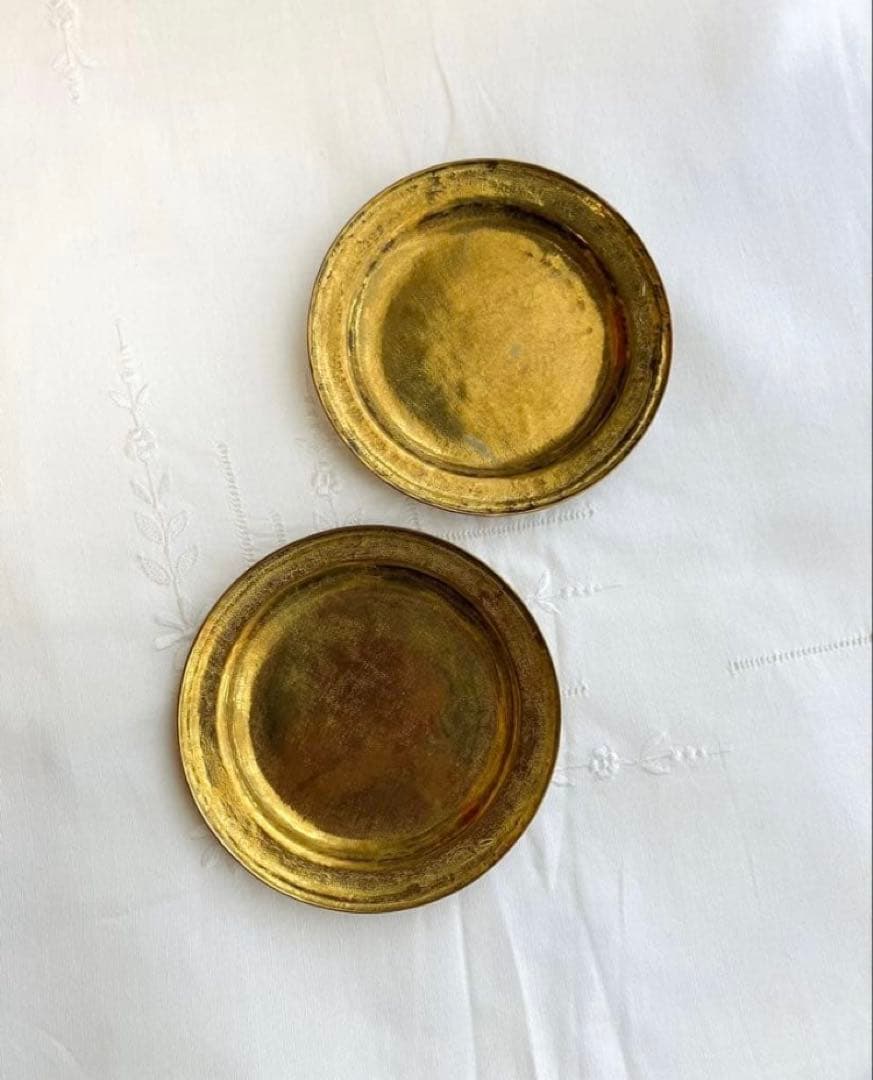 みーた　おまとめ買い　真鍮　花リム　丸　コースター　4点　ドイツ