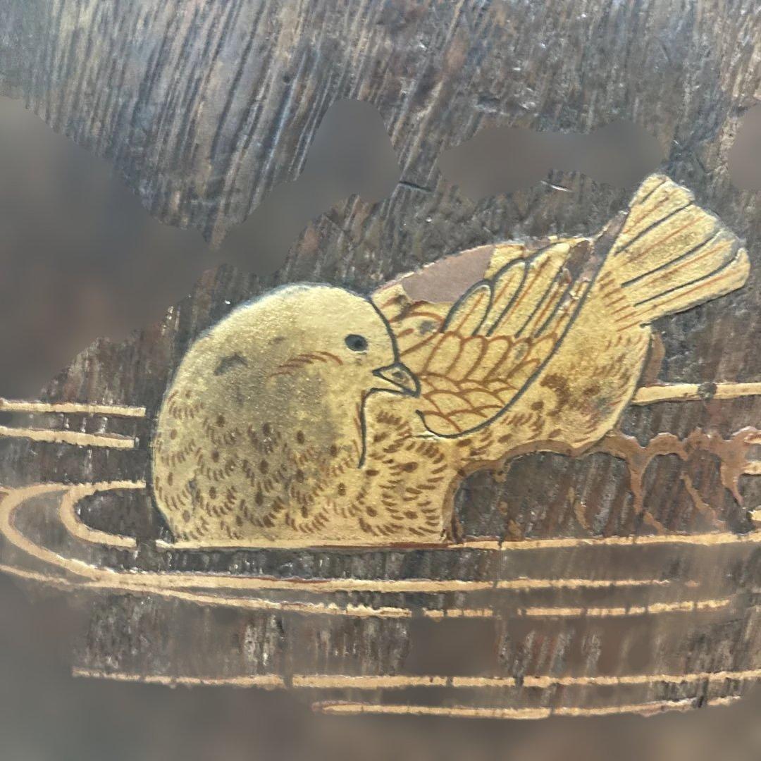 【稀品】桐火鉢　蒔絵　螺鈿細工　豪華な装飾　※桐なので軽量　レトロ　時代物