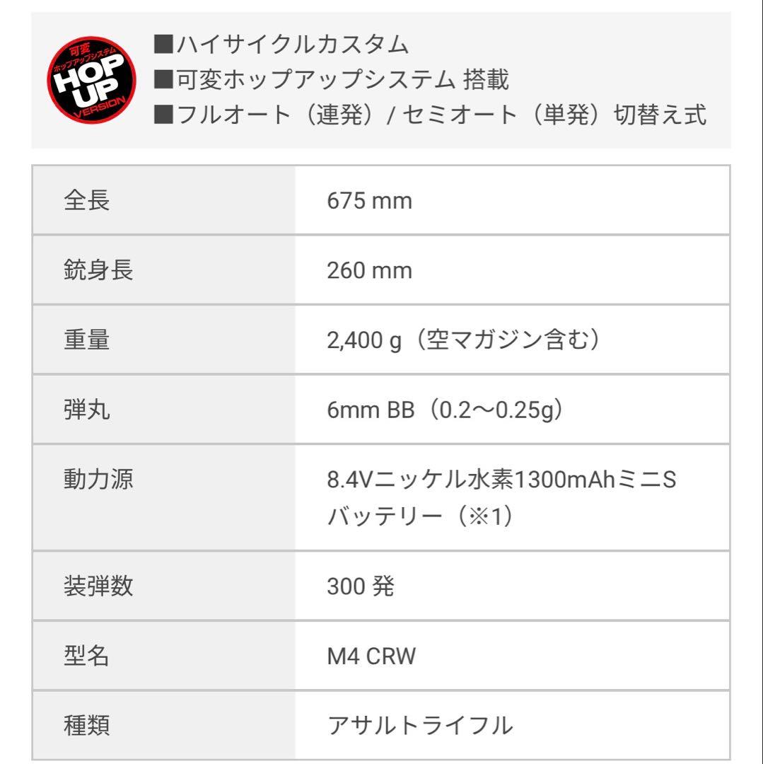 東京マルイ M4 CRW ハイサイクル電動ガン
