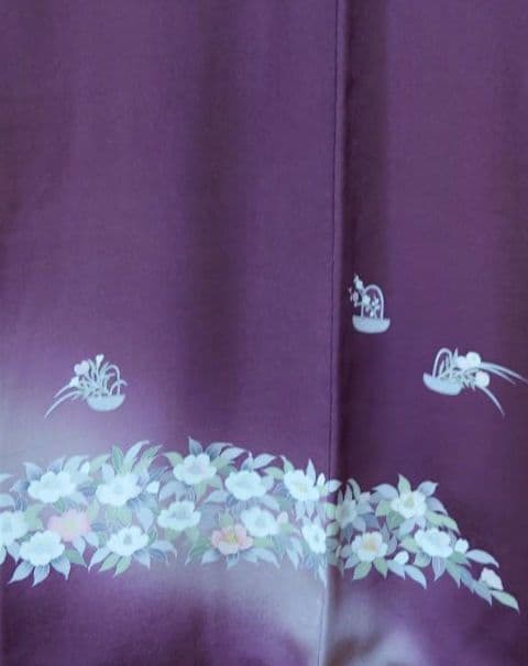 さくら【新品未使用極美品】訪問着フルセット　正絹袷　草花花籠文様　六通袋帯