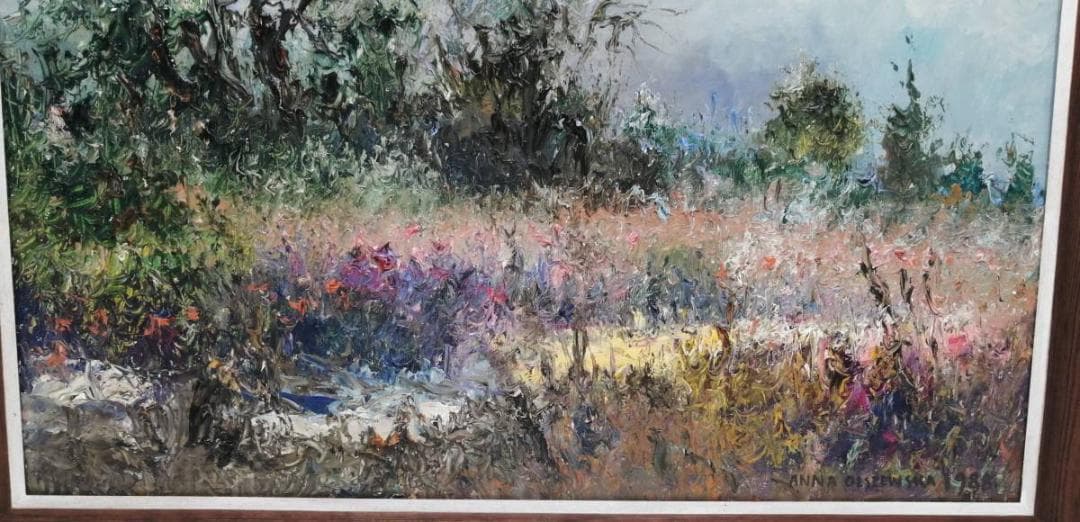 40%【真作】アンナ・オルシェウスカ 風景 油彩 1988 ポーランド