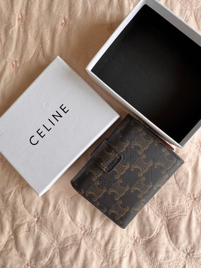 CELINE 三つ折り財布 ブラウン/ブラック