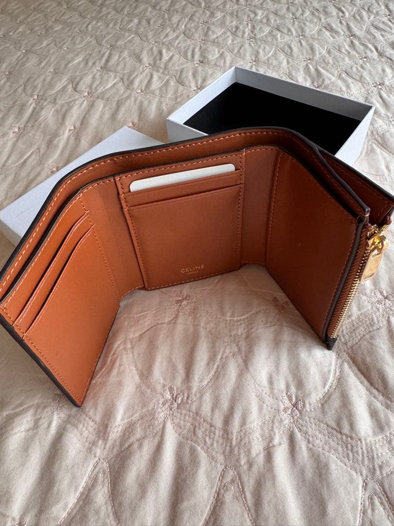 CELINE 三つ折り財布 ブラウン/ブラック