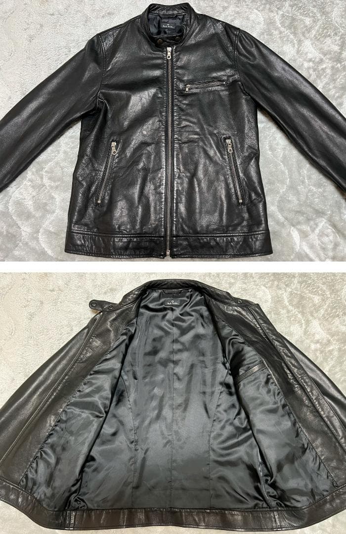 【美品】Paul Smith　シープスキン シングル ライダースジャケット【M】