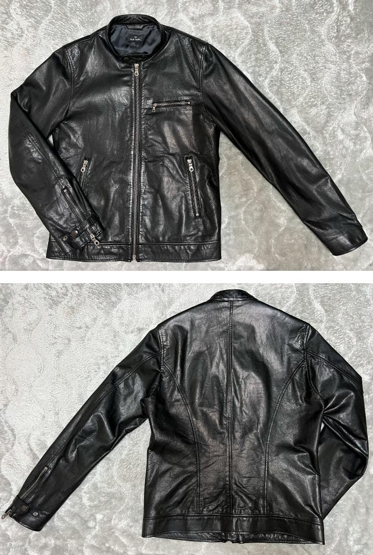 【美品】Paul Smith　シープスキン シングル ライダースジャケット【M】