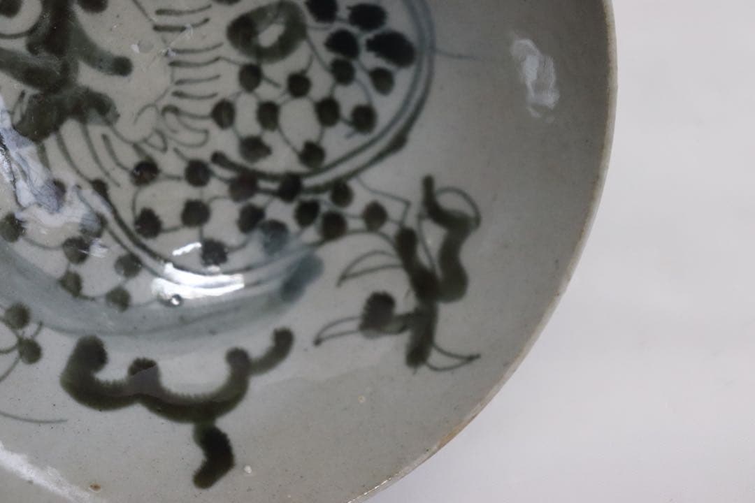 ニ　中国　清朝初期　染付龍紋碗　アンティーク　送料込み0321