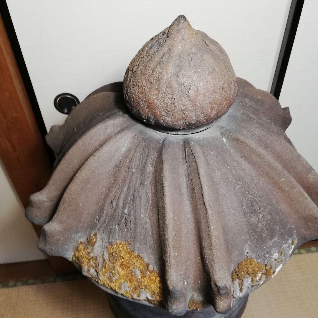 【引取限定】明治大正期 備前焼 灯籠 オブジェ ガーデニング 希少 陶彫 置物