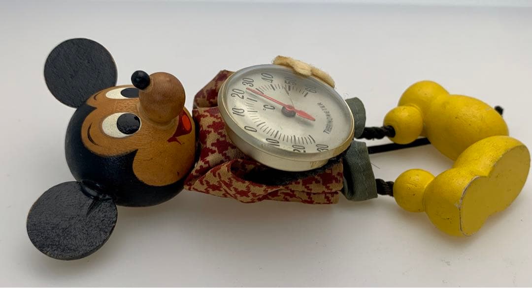 ミッキー 木製 温度計 レトロ ヴィンテージ ディズニー オールド Disney