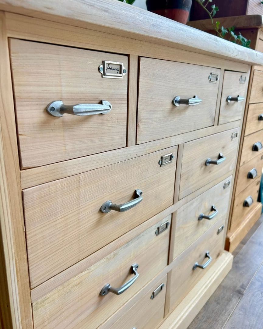 【ハンドメイド】国産ひのき使用　シンプル9杯チェスト