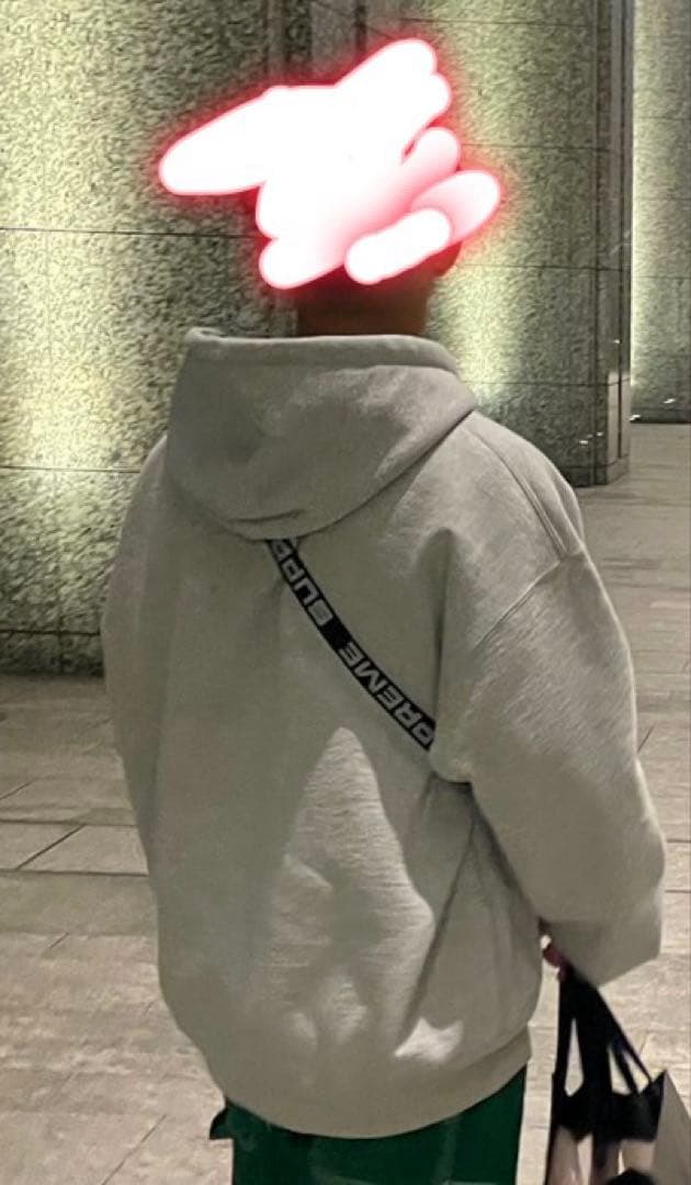 ブルードラゴン！Supreme グレー フード付きジップパーカー