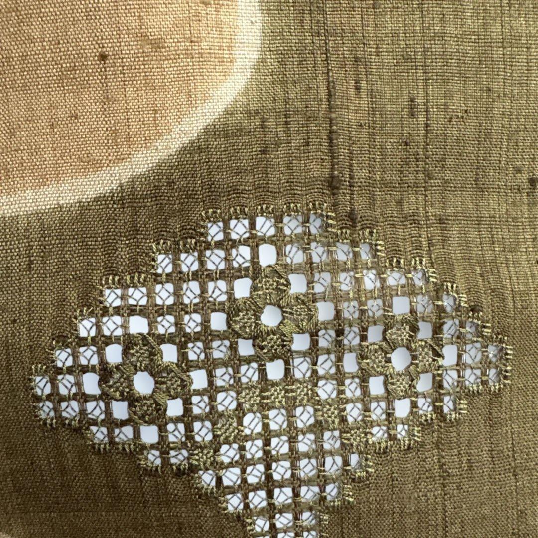 生紬 汕頭刺繍 名古屋帯 未使用 ご購入者❣️