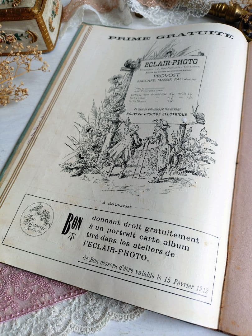 452.【1912年】 日記帳 家計簿 フランス アンティーク