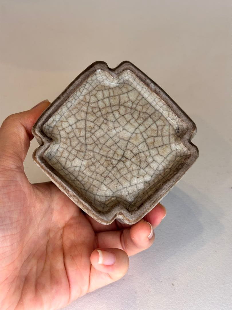 中国 宋代 哥窯 水盂 小壺形 開片釉 古陶磁 文房具 時代物 骨董品