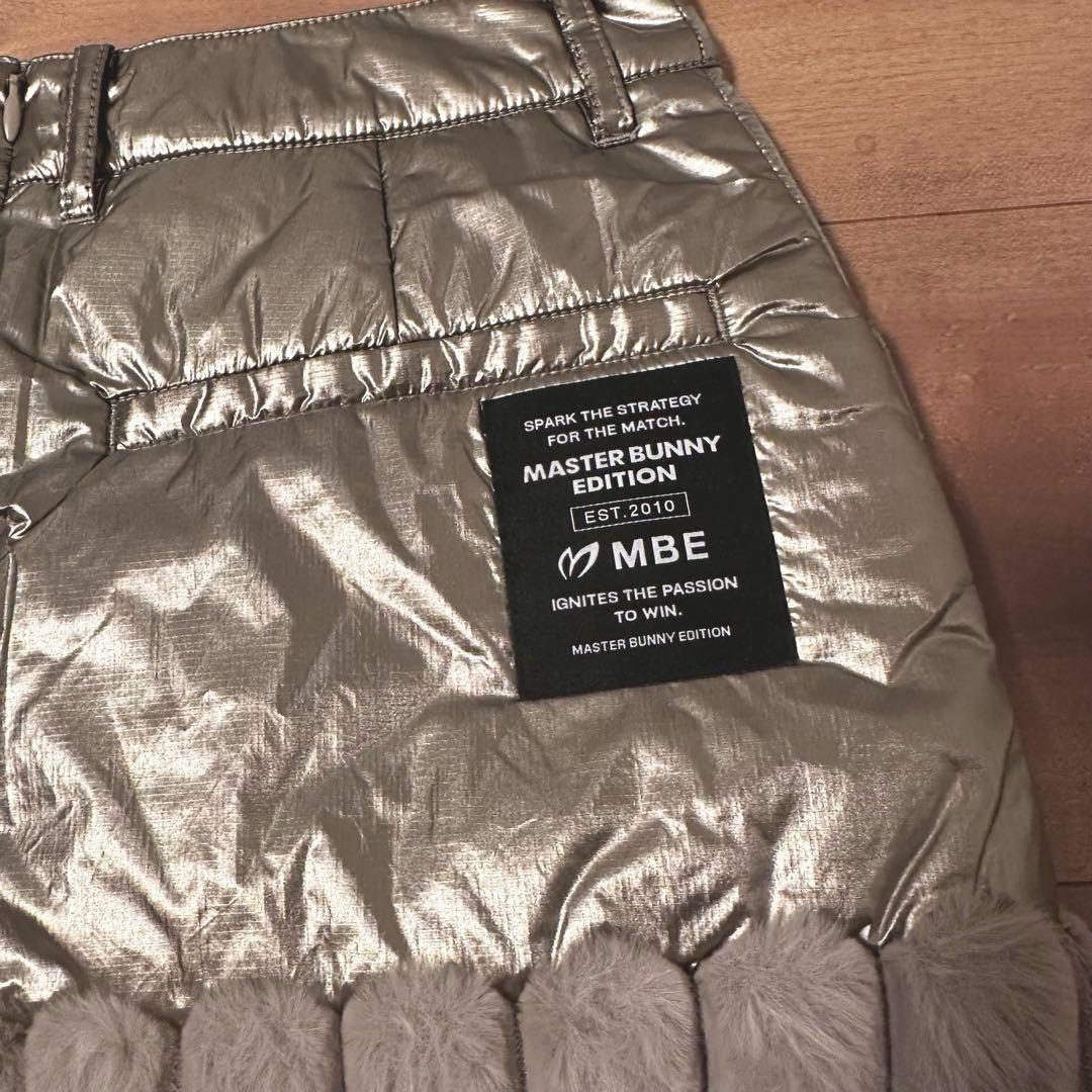 ファー付き　中綿スカート　保温　サイズ1 メタリックベージュ　新品　秋冬　真冬