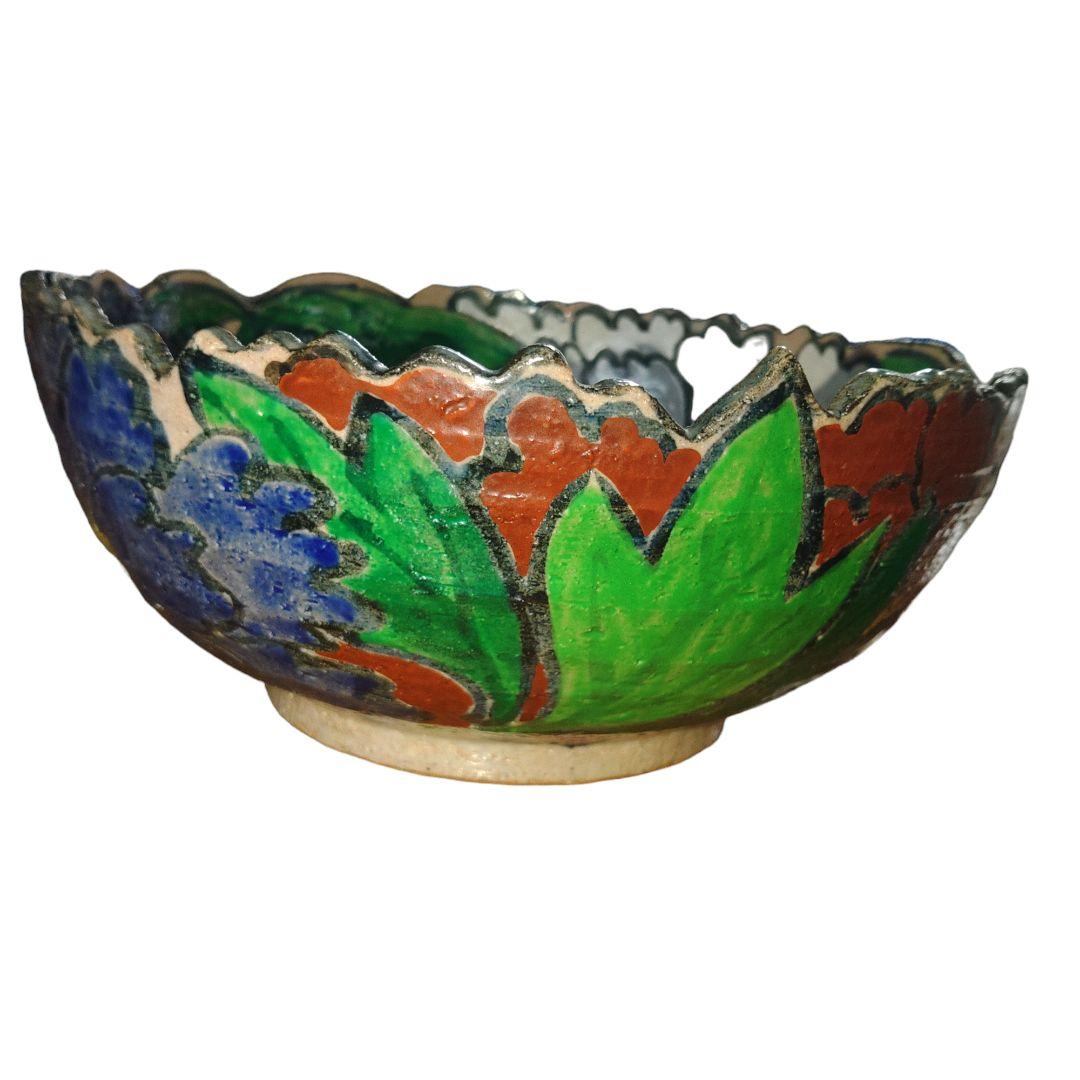 在銘　乾山　手書き　菓子鉢　陶胎　高さ9.5cm、直径22cm