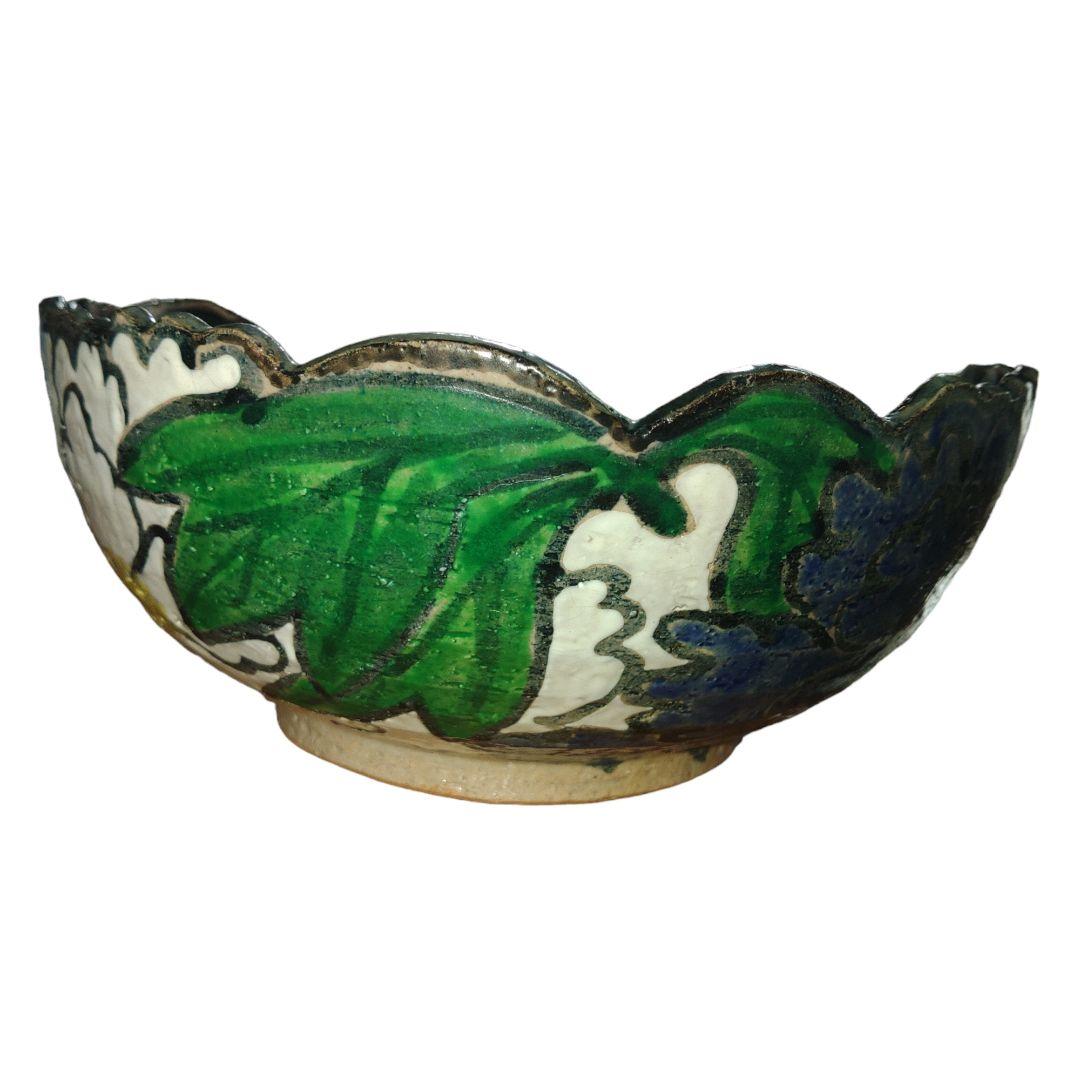 在銘　乾山　手書き　菓子鉢　陶胎　高さ9.5cm、直径22cm