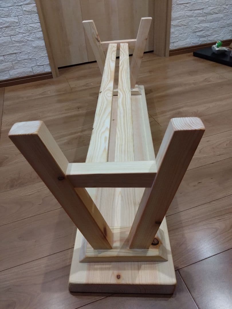 檜のベンチ51　値下げ❕耳付き、幅広で座りやすく、総檜造り、リビングや食卓に❕