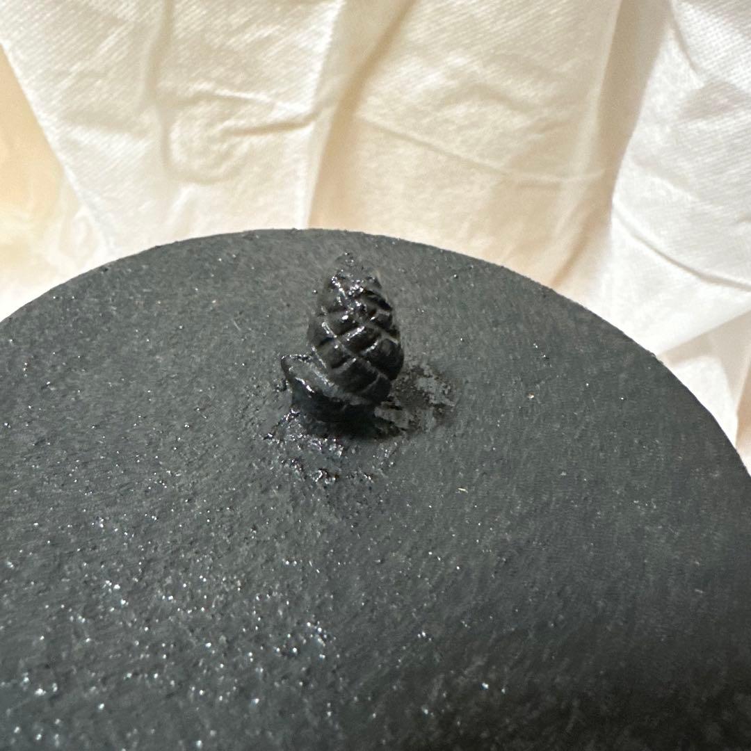 松の葉模様 鉄瓶 黒色