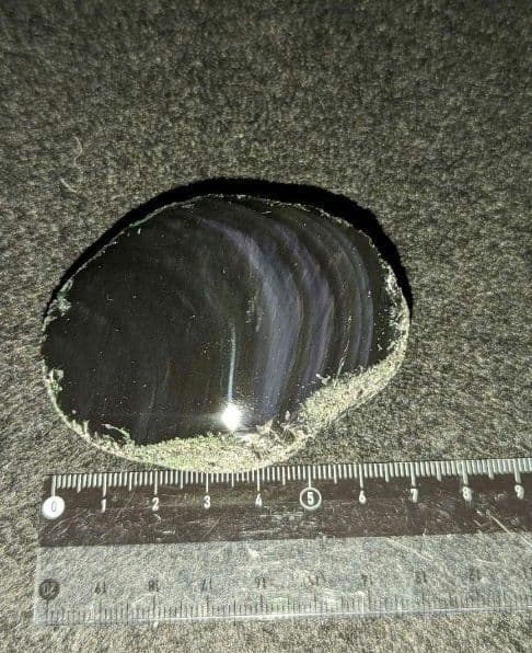 【研磨品】十勝石玲瓏　北海道産レインボーオブシディアン　十勝石　玲瓏石　北海道石