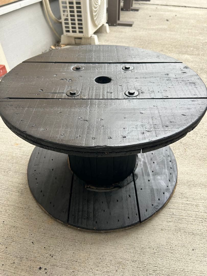 ケーブルドラム　電線ドラム　テーブル　ガーデニング　黒色