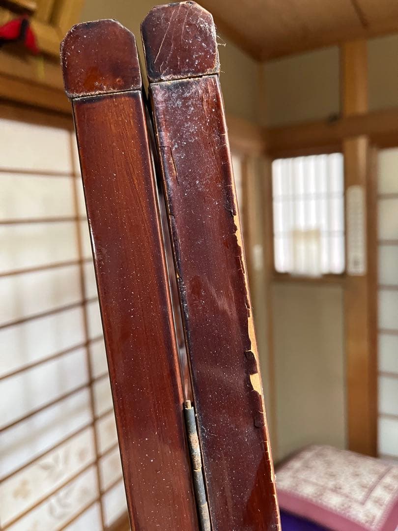 昭和レトロ木製 衣紋掛け ハンガーラック 折り畳み式 古道具 古民家　衣桁