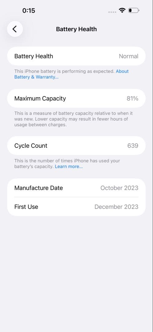 iPhone 15 Pro Max - 256GB - バッテリー81%