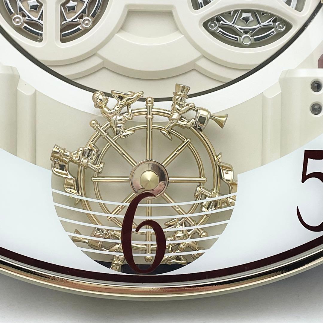 【訳あり】からくり電波時計 スモールワールド 4MN490RH リズム時計