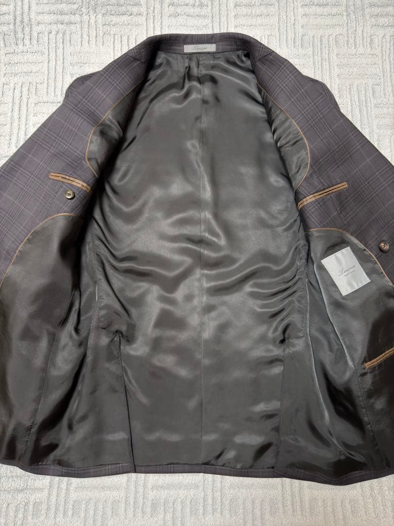 訳あり TENORAS ティノラス 黒 ダブル チェック 3ピース