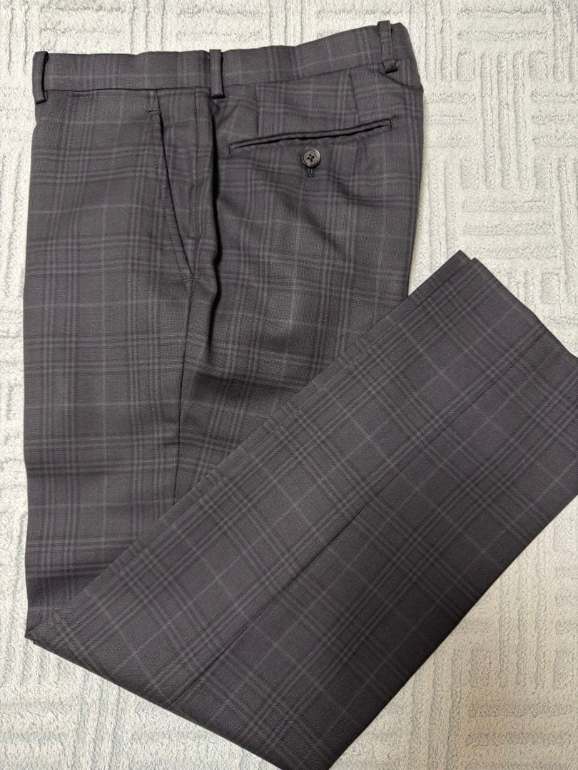 訳あり TENORAS ティノラス 黒 ダブル チェック 3ピース