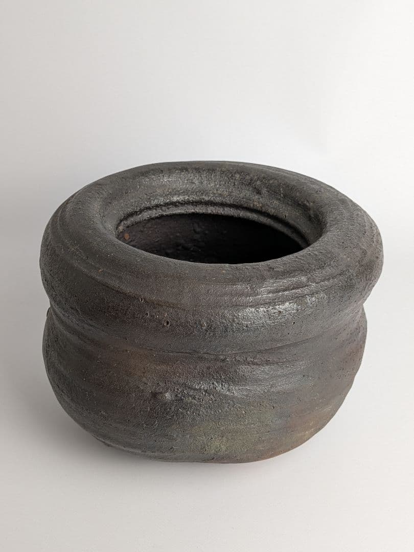 古備前水指　重餅水指　矢筈口　古備前　茶道具　古陶磁