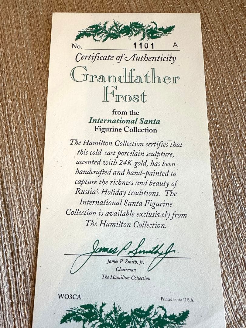 ハミルトンコレクション　陶器製サンタクロース