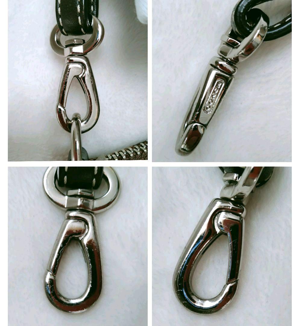 コーチ アクセサリーポーチ ハンドバッグ キャンバス レザー シグネチャー