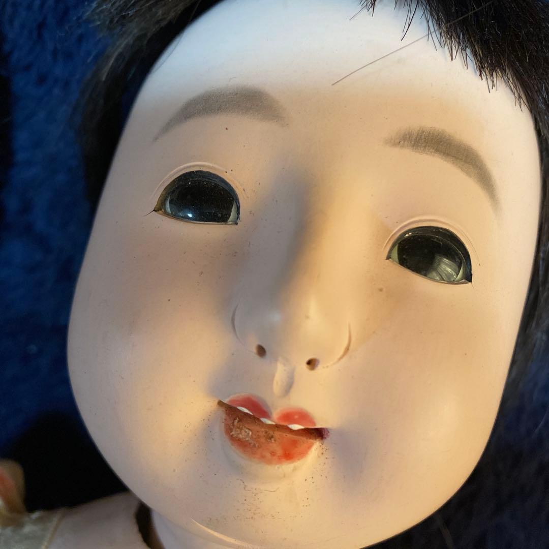 古い　市松人形　英山作　大正時代　４０ｃｍ